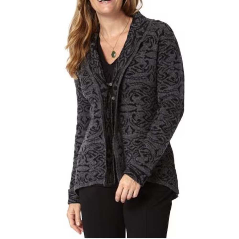 Royal Robbins Autumn Rose Cardigan Sweater Jacquard Knit Women’s M